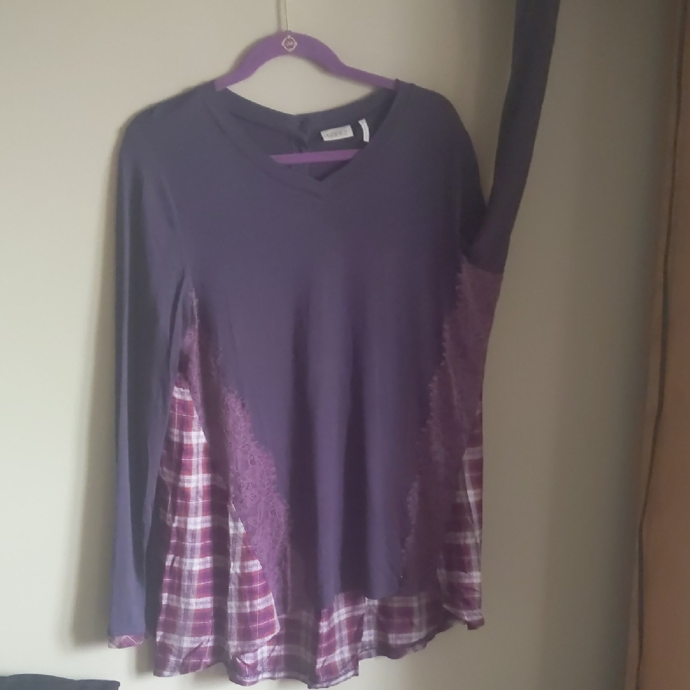 LOGO by Lori Goldstein Dark Purple Top